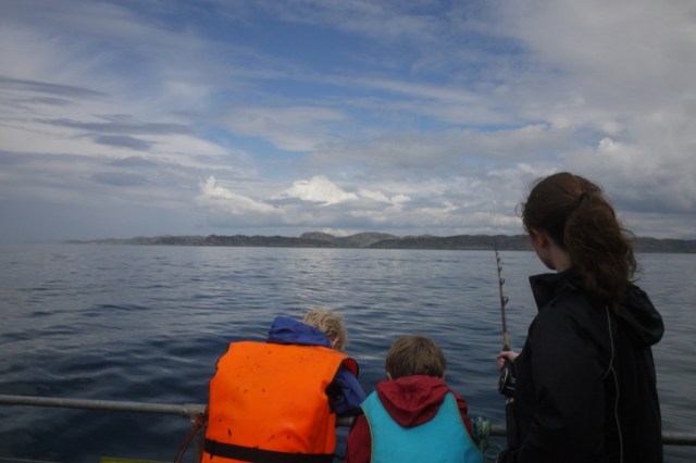 Fay and the boys fishing