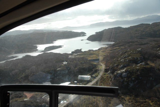 Helo over Big Harbour - Counting Deer