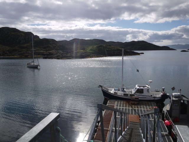MV Kestrel Tied up for lunch.