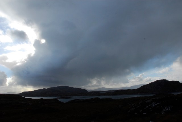 Eilean Tighe Black with rain.