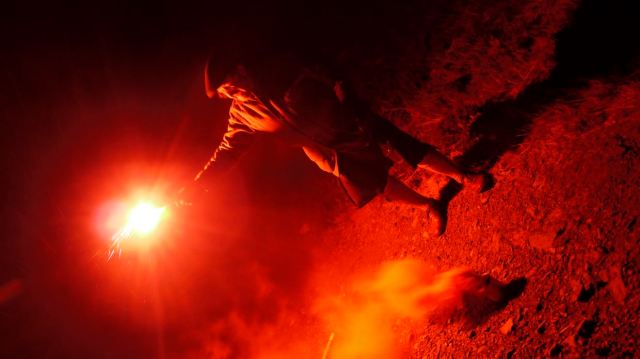 Using up the old hand held flares